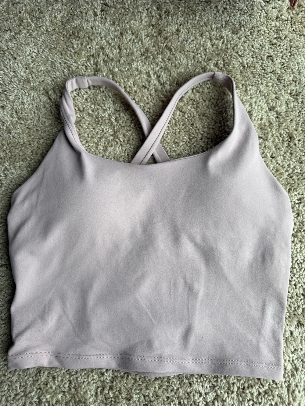 Halara Crisscross Back Cropped Tank - Pale Mauve